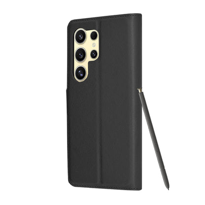 Deksel for Samsung Galaxy S24 Ultra S928, Techsuit, Leather Folio, Svart