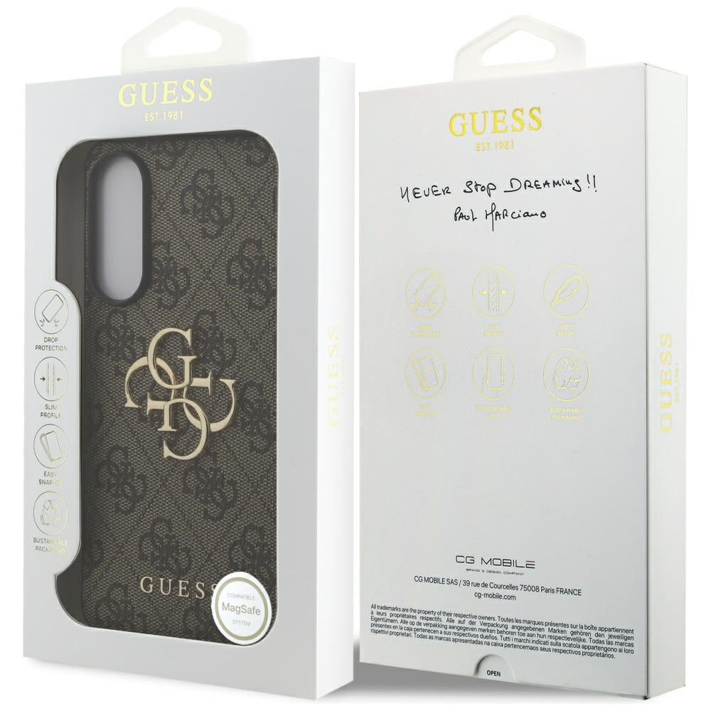 Deksel for Samsung Galaxy S25 Edge S937, Guess, Big 4G Logo Classic, Brun