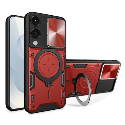 Deksel til Samsung Galaxy S25 Edge S937, Techsuit, CamGuard Pro, Rød