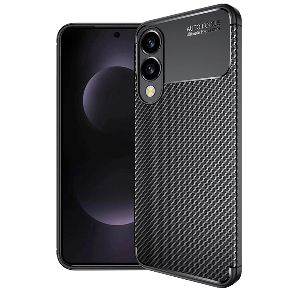 Deksel til Samsung Galaxy S25 Edge S937, Techsuit, Karbonfiber, Svart