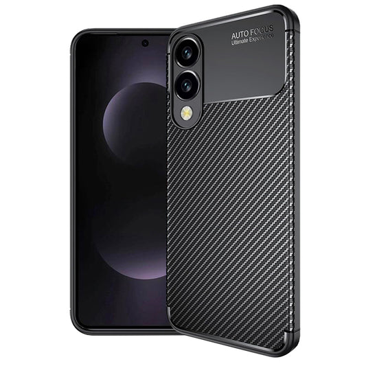 Deksel til Samsung Galaxy S25 Edge S937, Techsuit, Karbonfiber, Svart
