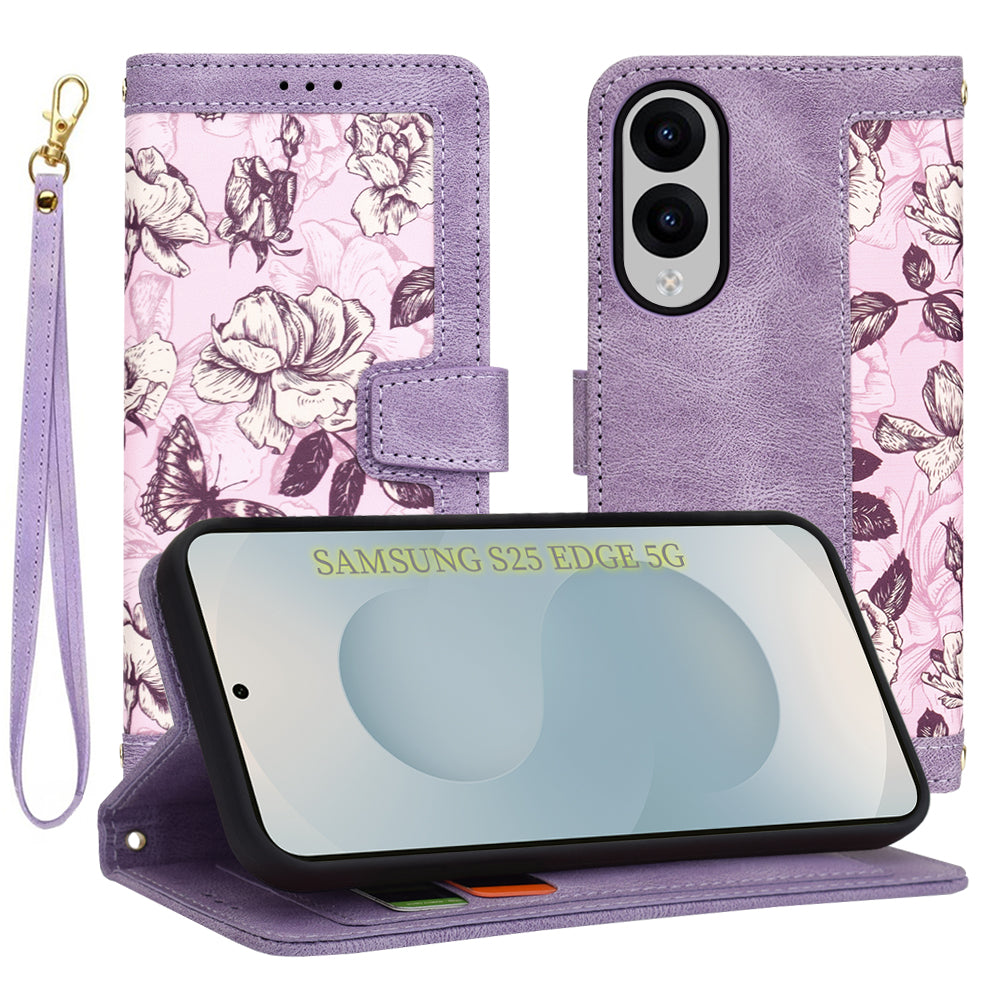 Deksel til Samsung Galaxy S25 Edge S937, Techsuit, FlipCraft, Lilla