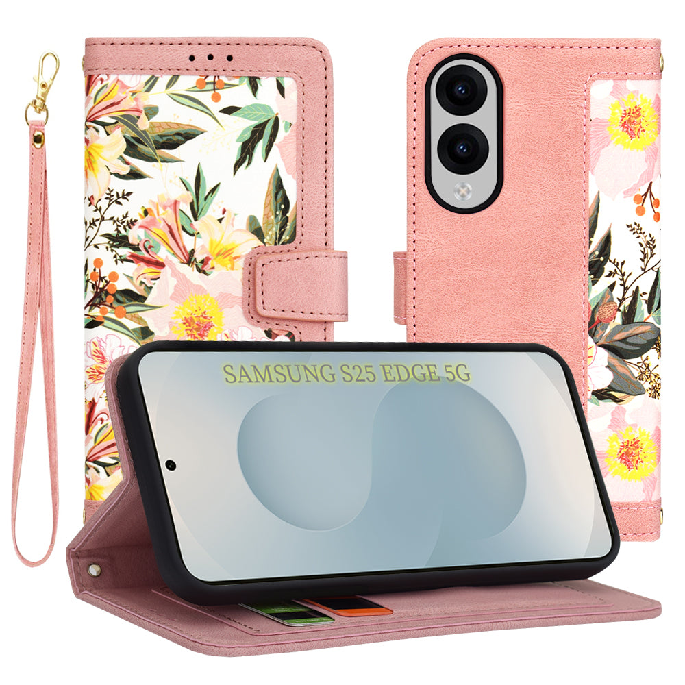 Deksel til Samsung Galaxy S25 Edge S937, Techsuit, FlipCraft, Rosa