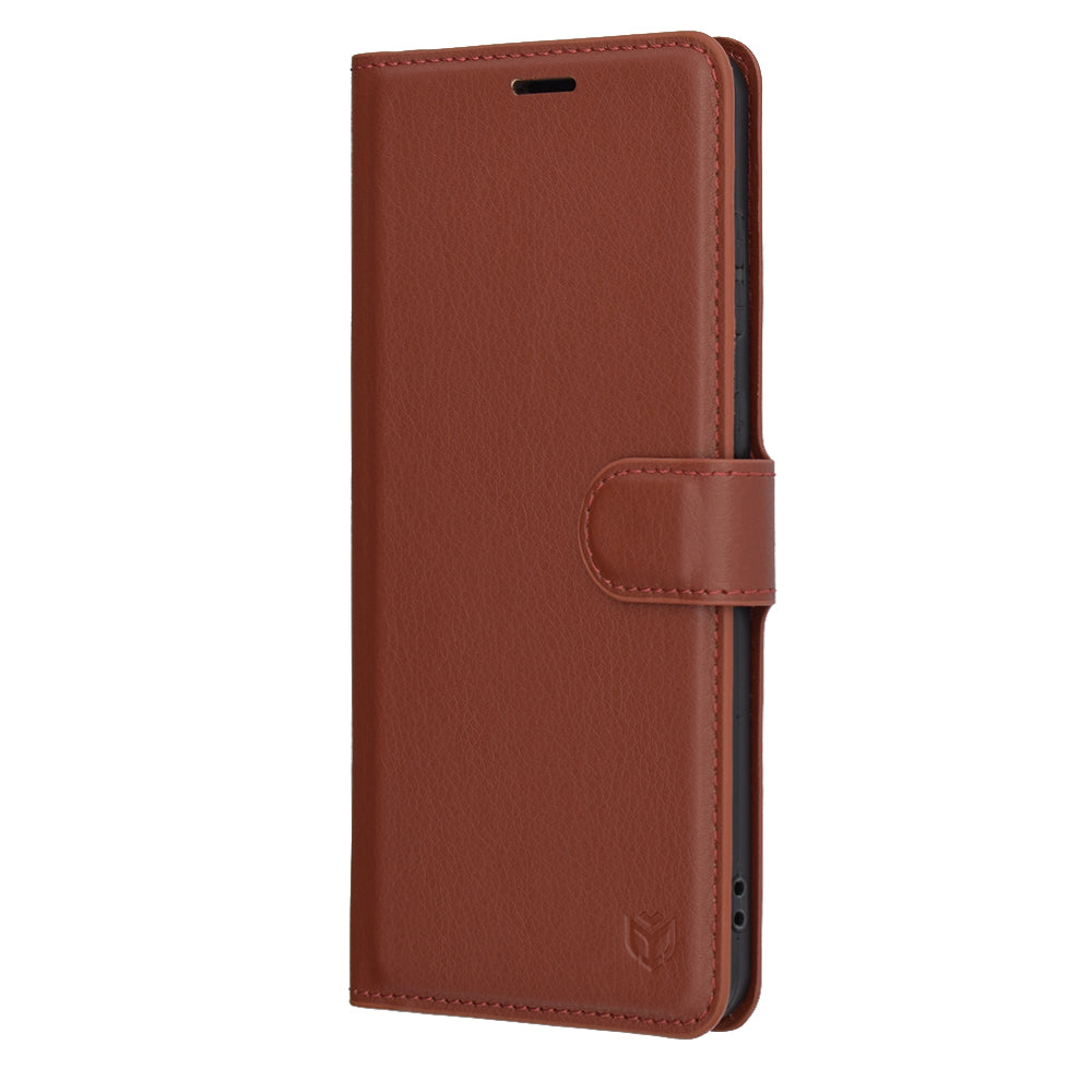 Deksel til Samsung Galaxy S25 Edge S937, Techsuit, Leather Folio, Brun