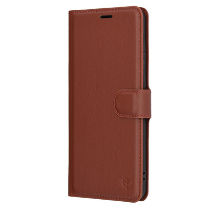 Deksel til Samsung Galaxy S25 Edge S937, Techsuit, Leather Folio, Brun
