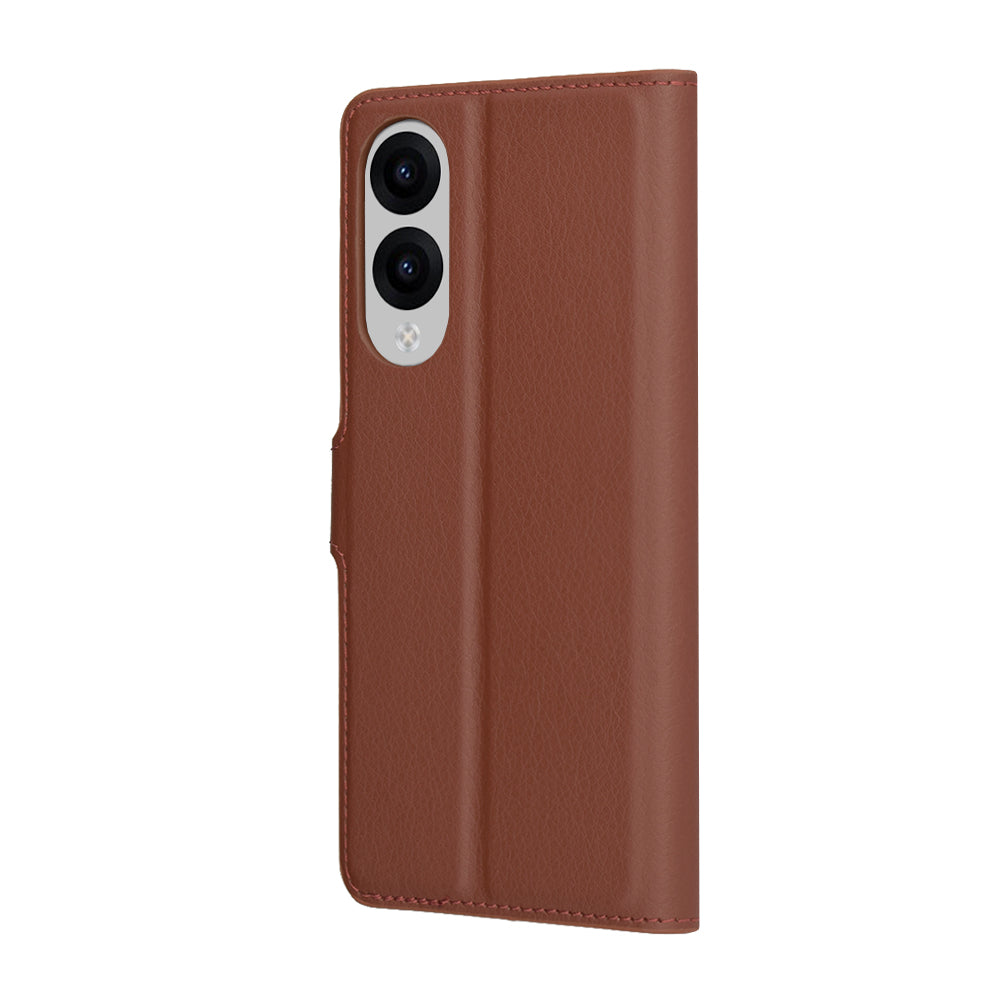 Deksel til Samsung Galaxy S25 Edge S937, Techsuit, Leather Folio, Brun
