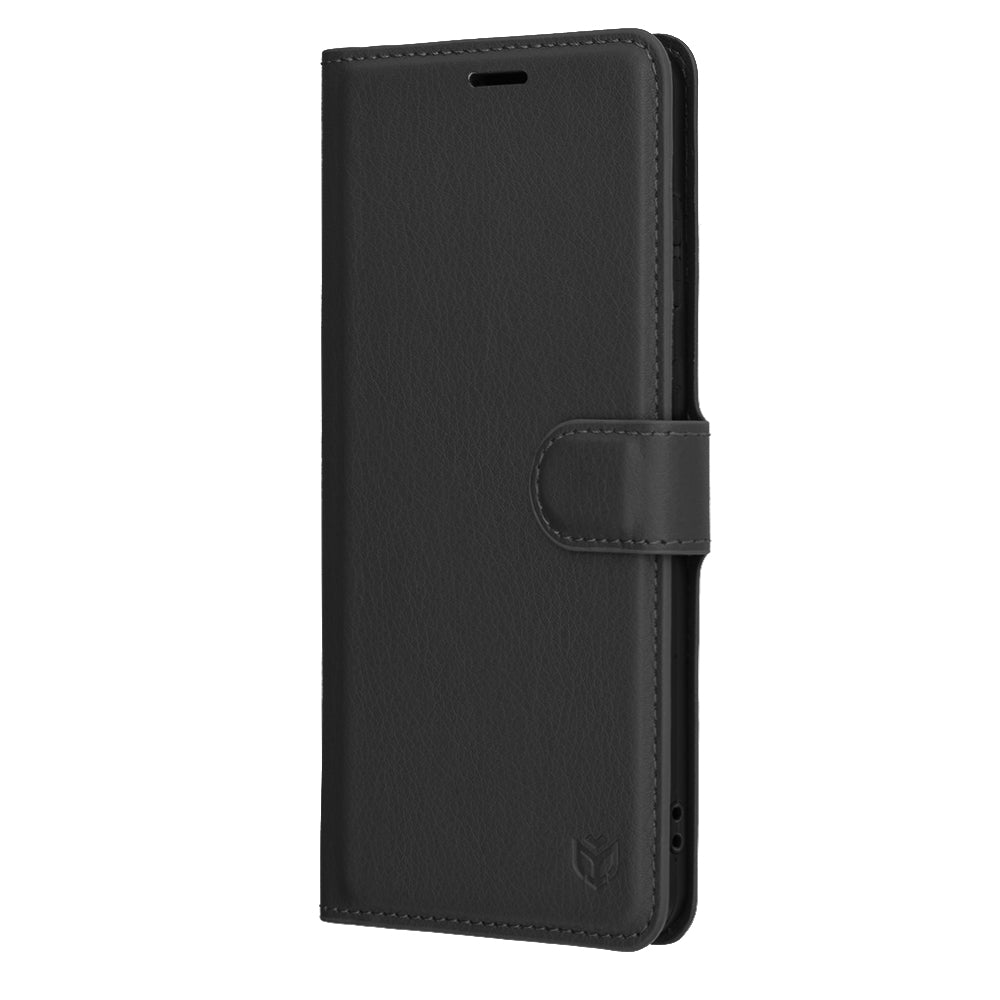 Deksel for Samsung Galaxy S25 Edge S937, Techsuit, Leather Folio, Svart