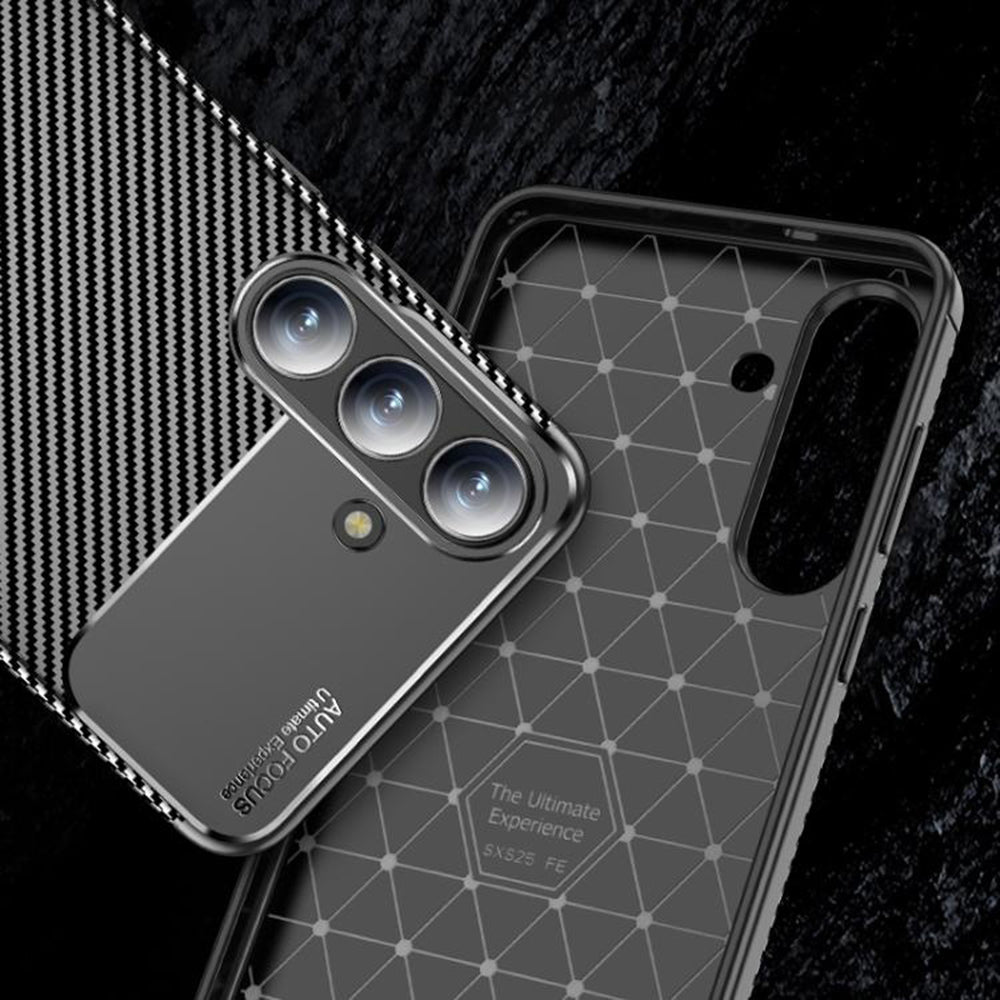 Deksel til Samsung Galaxy S25 FE, Techsuit, CarbonFiber, Svart
