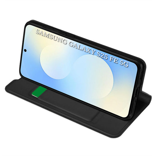 Deksel til Samsung Galaxy S25 FE, Techsuit, Magskin Book, Svart