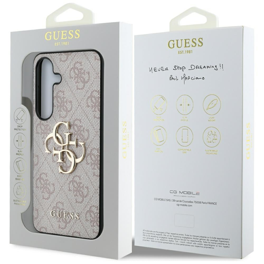 Deksel for Samsung Galaxy S25+ S936, Guess, 4G Big Logo, Rosa