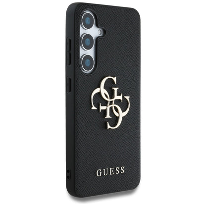 Deksel for Samsung Galaxy S25+ S936, Guess, 4G Grained Big and Classic Logo, Svart