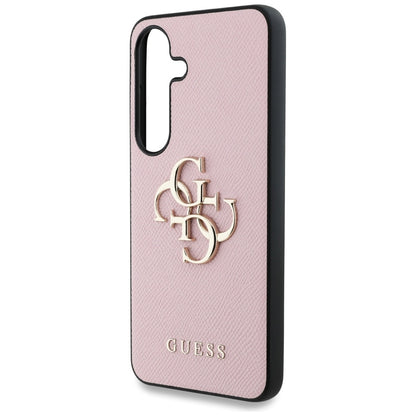 Deksel for Samsung Galaxy S25+ S936, Guess, 4G Grained Big and Classic Logo, Rosa