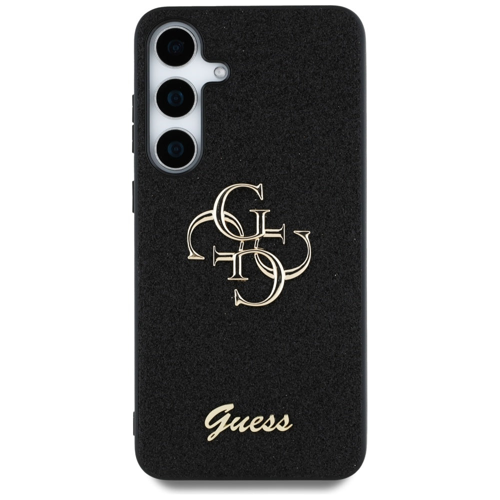 Deksel for Samsung Galaxy S25+ S936, Guess, Glitter Big 4G Script, Svart