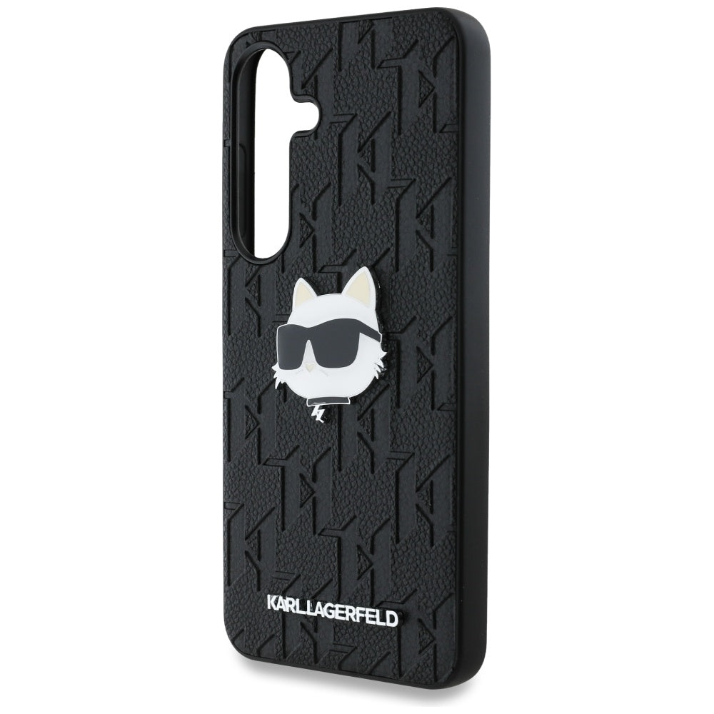 Deksel for Samsung Galaxy S25+ S936, Karl Lagerfeld, Monogram Choupette's Head, Svart