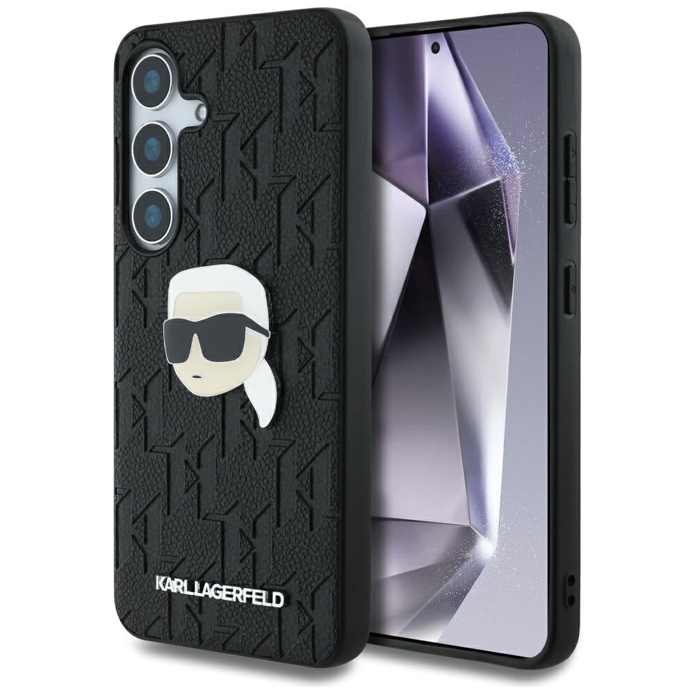 Deksel for Samsung Galaxy S25+ S936, Karl Lagerfeld, Monogram Karl's Head, Svart
