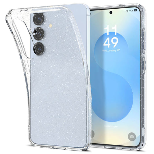 Deksel for Samsung Galaxy S25+ S936, Spigen, Liquid Crystal Glitter, Gjennomsiktig