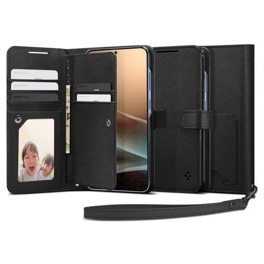 Deksel for Samsung Galaxy S25+ S936, Spigen, Wallet S, Svart ACS09125