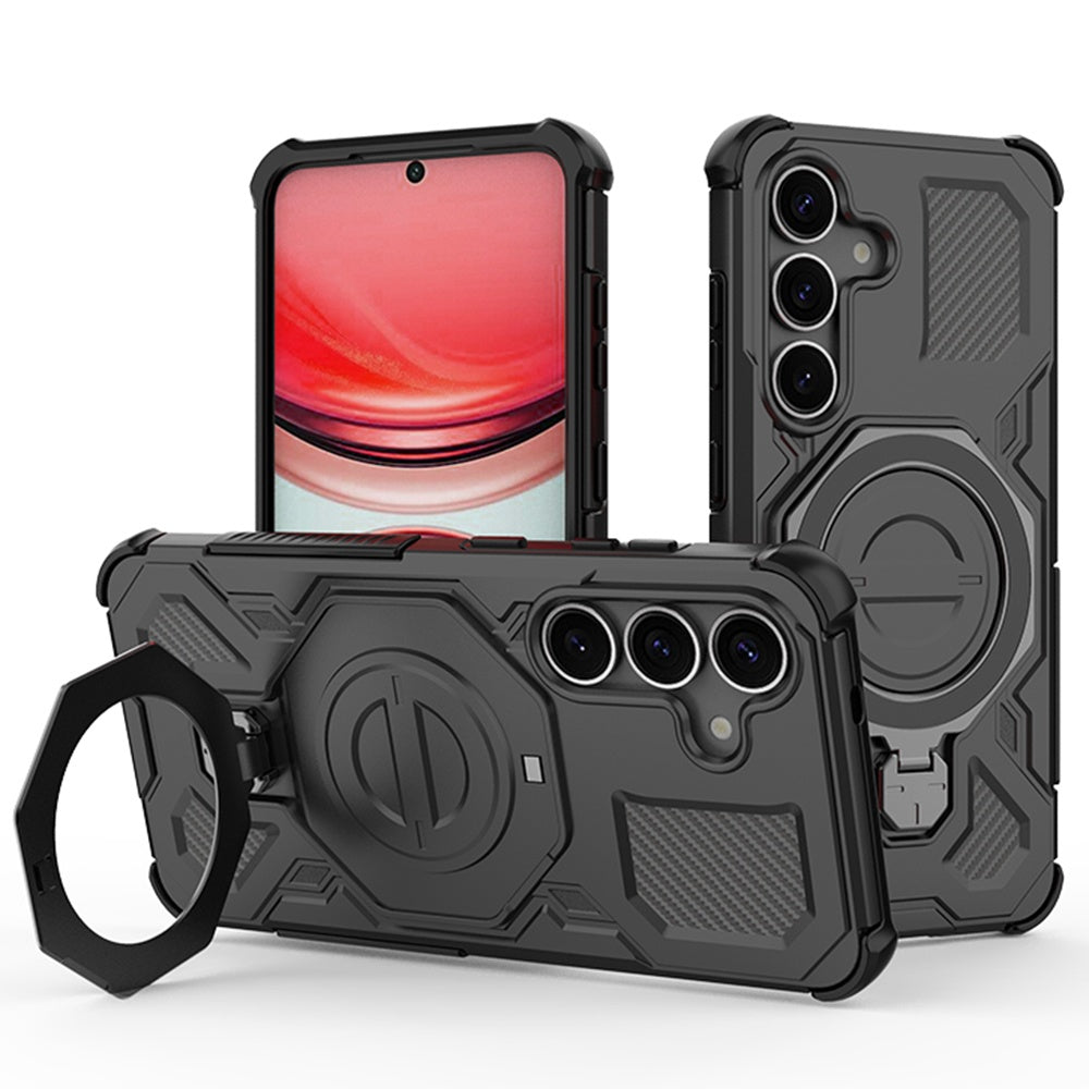 Deksel for Samsung Galaxy S25+ S936, Techsuit, Carbon Shield Pro, Svart