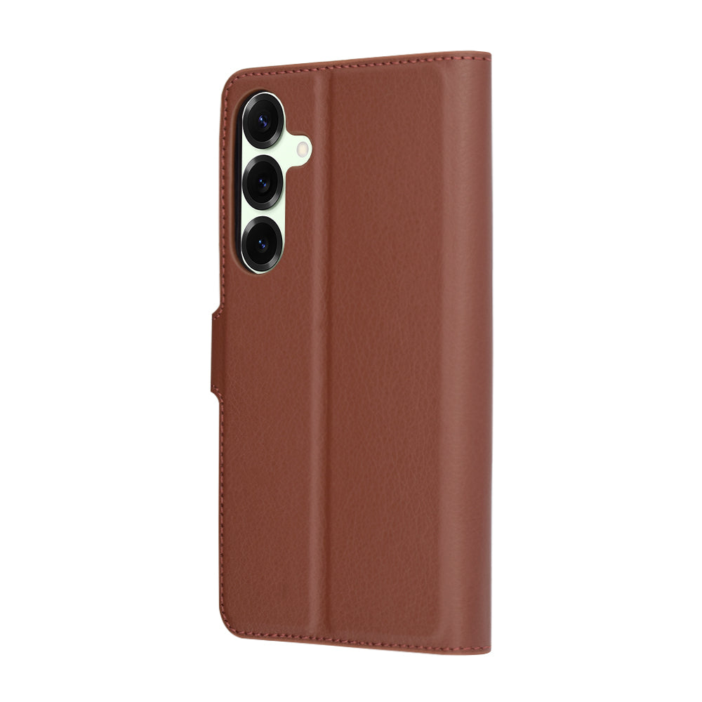 Deksel for Samsung Galaxy S25+ S936, Techsuit, Leather Folio, Brun