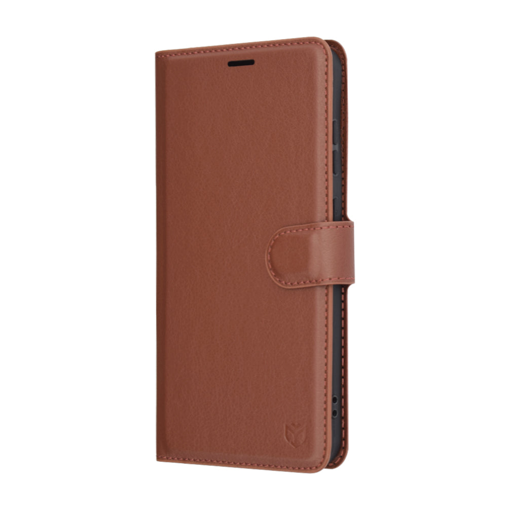 Deksel for Samsung Galaxy S25+ S936, Techsuit, Leather Folio, Brun