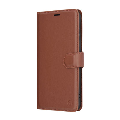 Deksel for Samsung Galaxy S25+ S936, Techsuit, Leather Folio, Brun