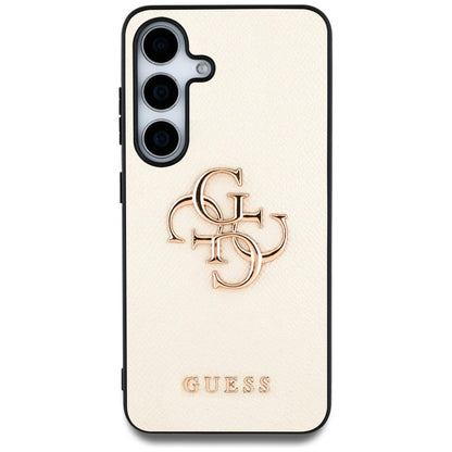 Deksel for Samsung Galaxy S25 S931, Guess, 4G Grained Big and Classic Logo, Beige
