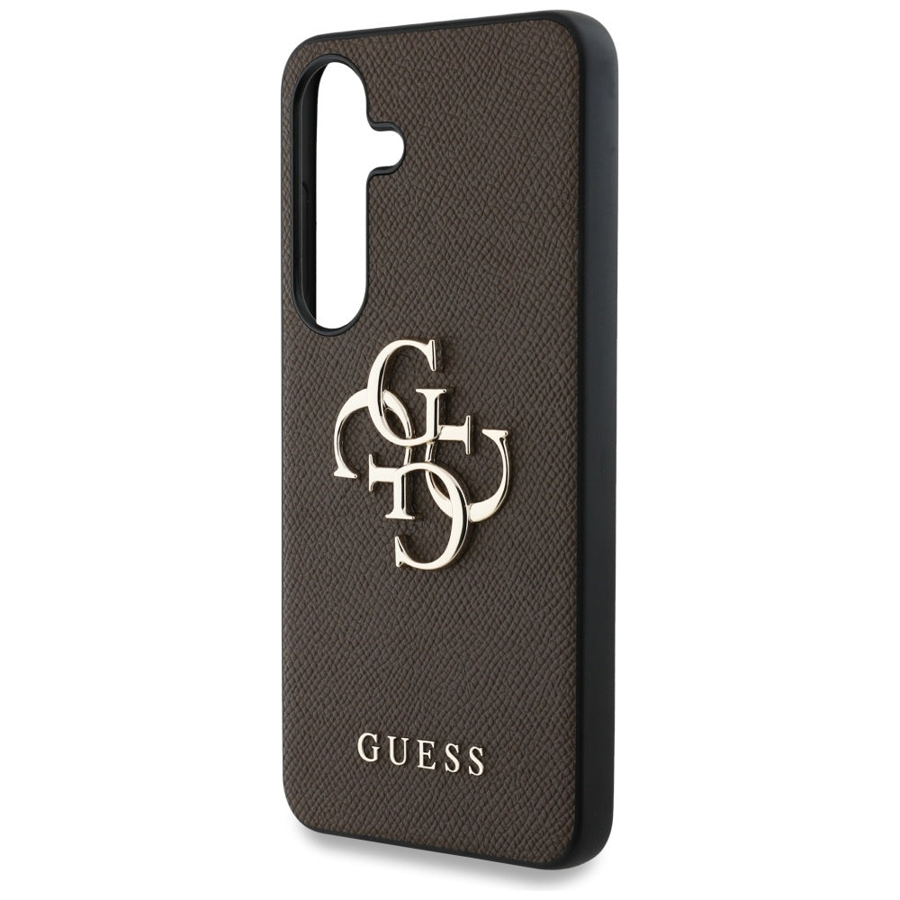 Deksel for Samsung Galaxy S25 S931, Guess, 4G Grained Big and Classic Logo, Brun