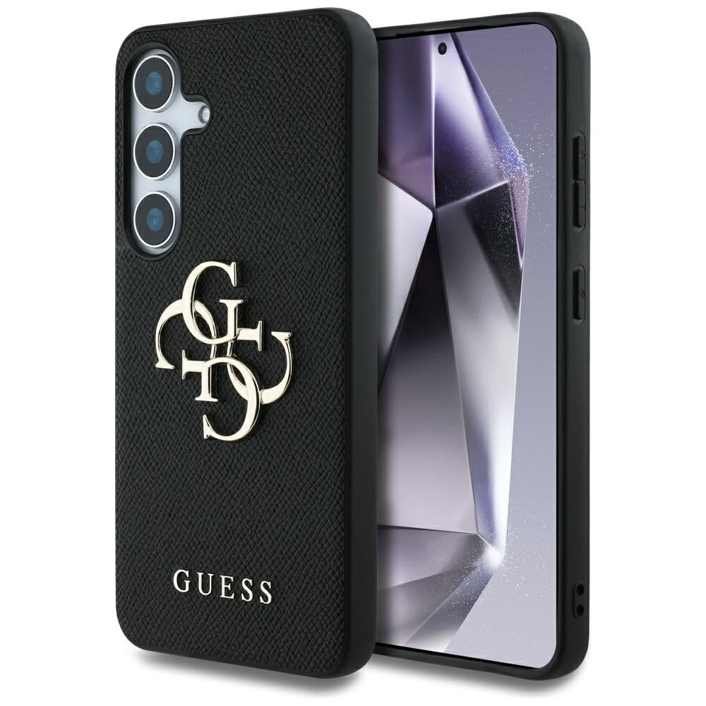 Deksel for Samsung Galaxy S25 S931, Guess, 4G Grained Big and Classic Logo, Svart