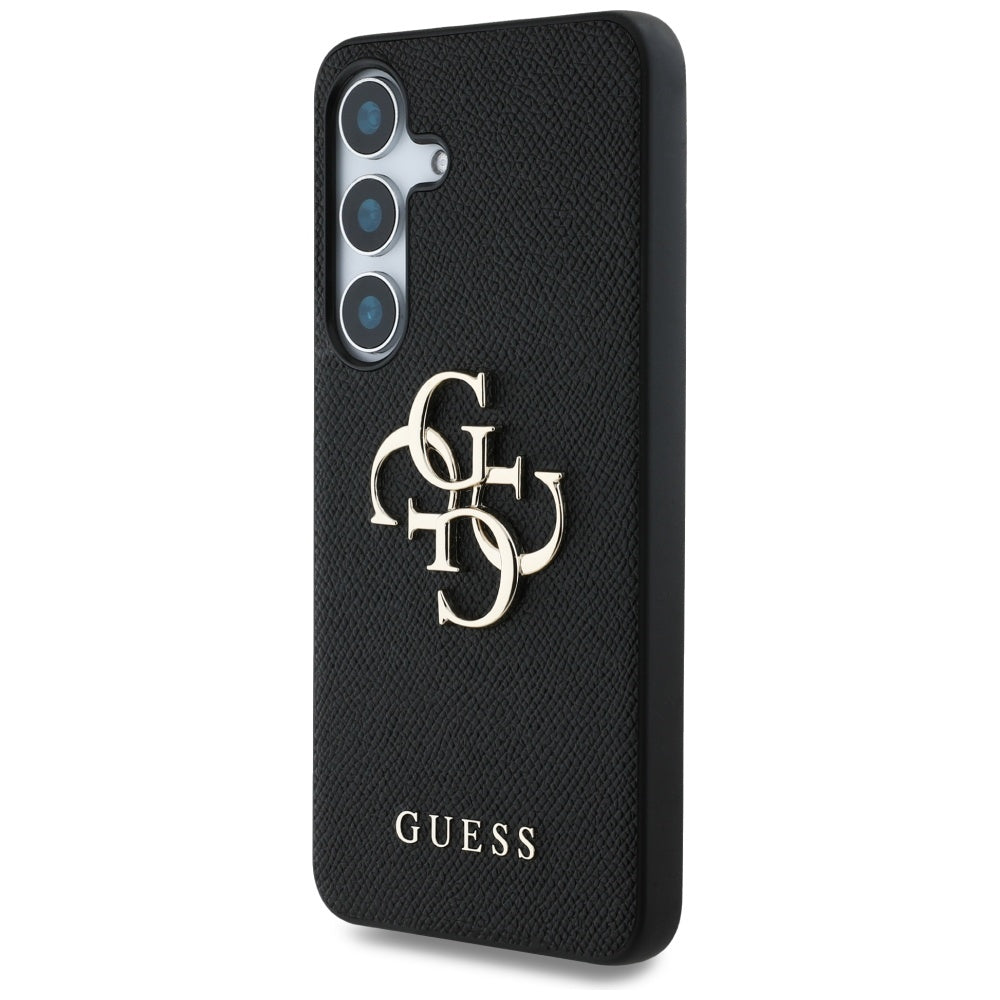Deksel for Samsung Galaxy S25 S931, Guess, 4G Grained Big and Classic Logo, Svart