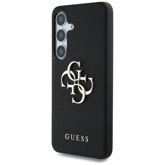 Deksel for Samsung Galaxy S25 S931, Guess, 4G Grained Big and Classic Logo, Svart