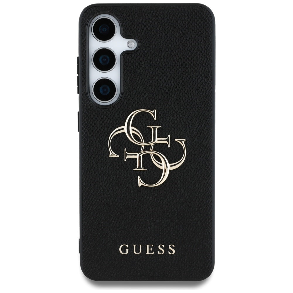 Deksel for Samsung Galaxy S25 S931, Guess, 4G Grained Big and Classic Logo, Svart