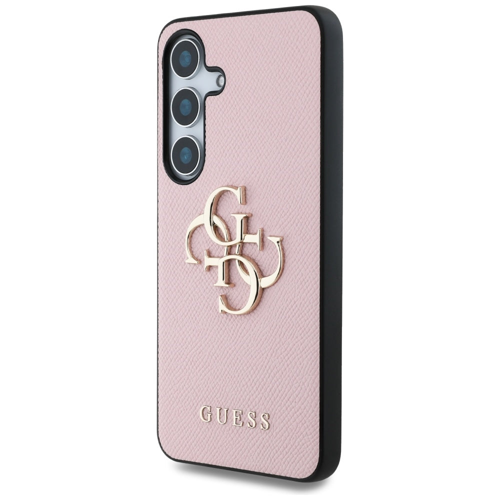 Deksel for Samsung Galaxy S25 S931, Guess, 4G Grained Big and Classic Logo, Rosa