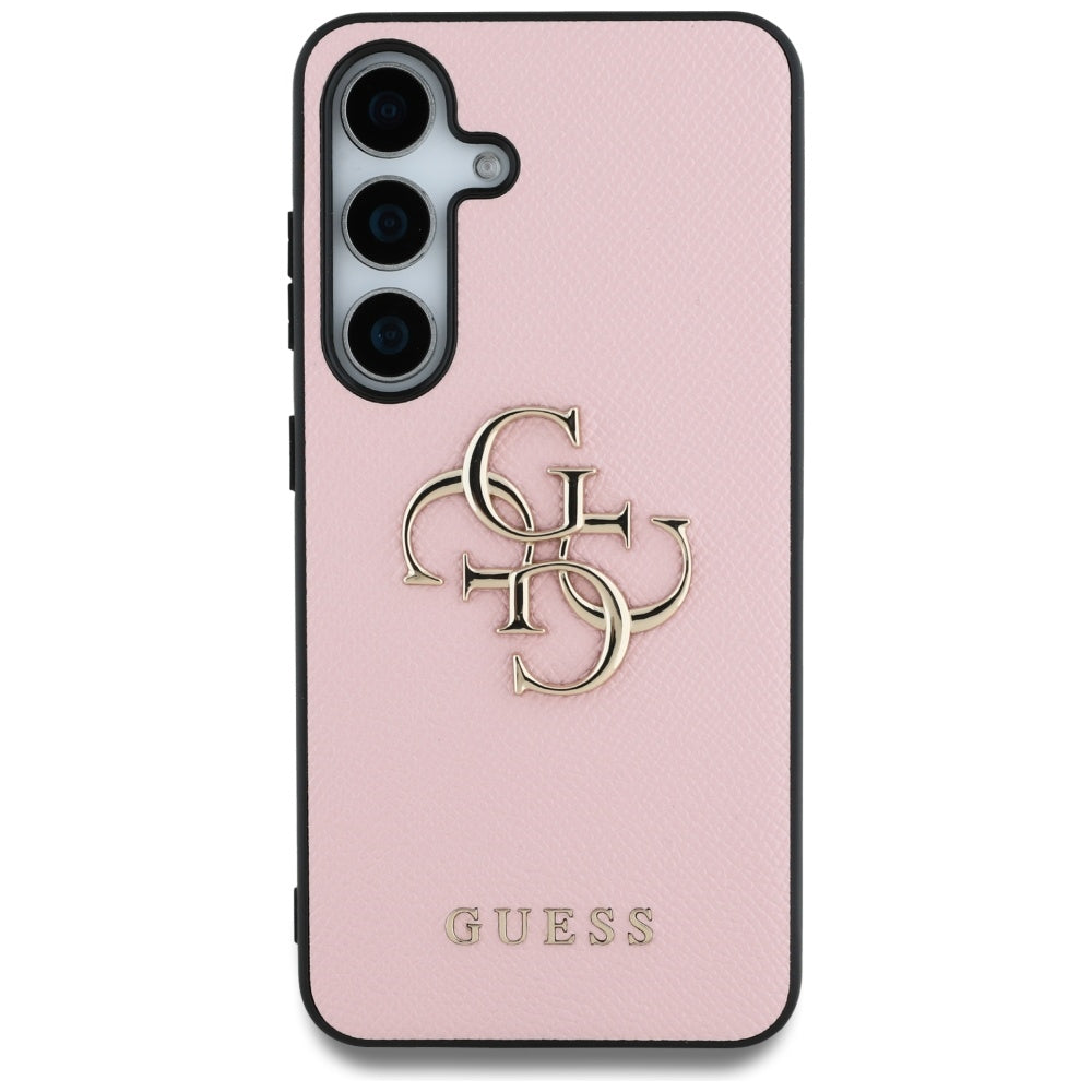 Deksel for Samsung Galaxy S25 S931, Guess, 4G Grained Big and Classic Logo, Rosa