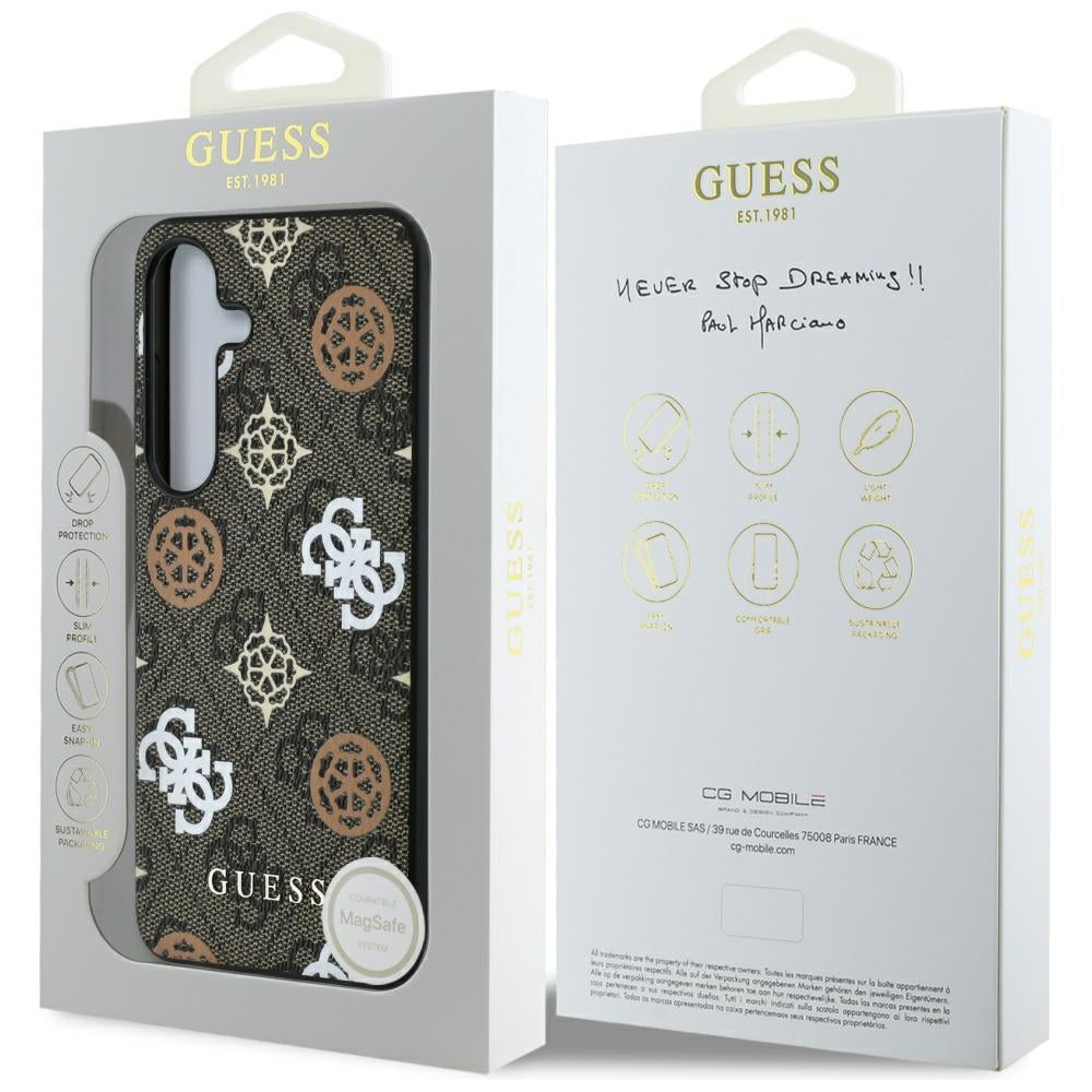 Deksel for Samsung Galaxy S25 S931, Guess, 4G Peony, Brun