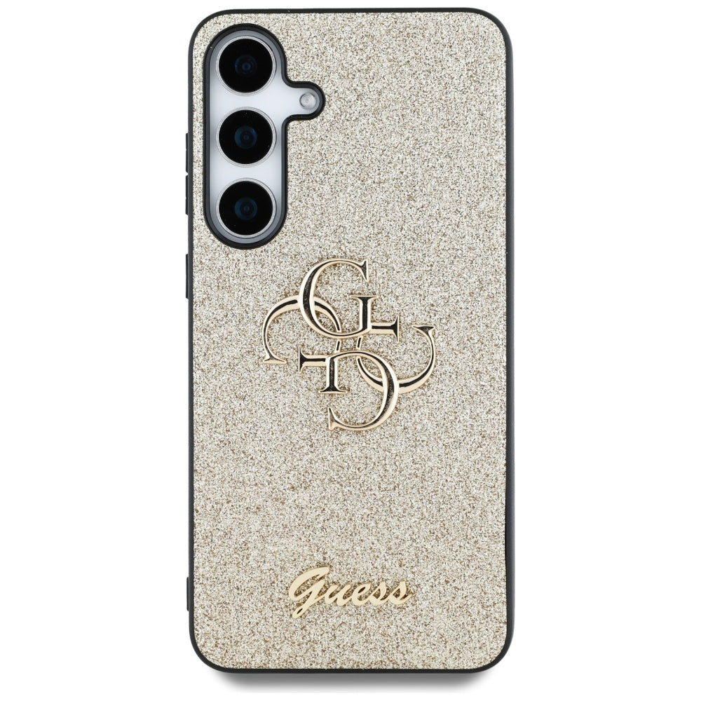Deksel for Samsung Galaxy S25 S931, Guess, Glitter Big 4G Script, Gull