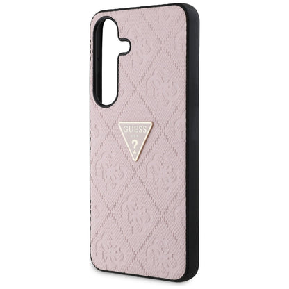 Deksel for Samsung Galaxy S25 S931, Guess, Grained Hot Stamp 4G Triangle, Rosa