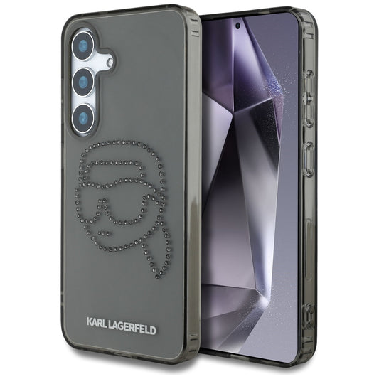 Deksel for Samsung Galaxy S25 S931, Karl Lagerfeld, IML Rhinestones Karl's Head, Svart