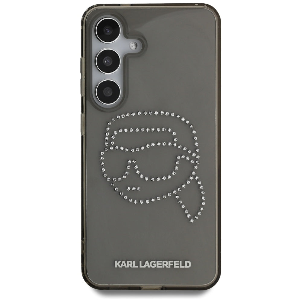 Deksel for Samsung Galaxy S25 S931, Karl Lagerfeld, IML Rhinestones Karl's Head, Svart