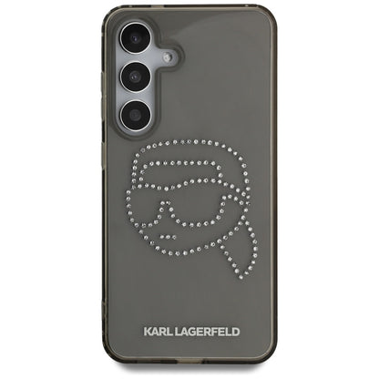 Deksel for Samsung Galaxy S25 S931, Karl Lagerfeld, IML Rhinestones Karl's Head, Svart