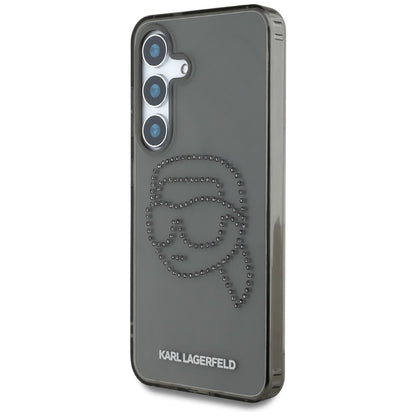Deksel for Samsung Galaxy S25 S931, Karl Lagerfeld, IML Rhinestones Karl's Head, Svart