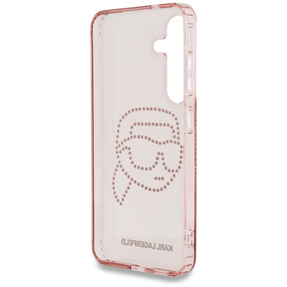 Deksel for Samsung Galaxy S25 S931, Karl Lagerfeld, IML Rhinestones Karl's Head, Rosa