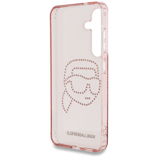 Deksel for Samsung Galaxy S25 S931, Karl Lagerfeld, IML Rhinestones Karl's Head, Rosa