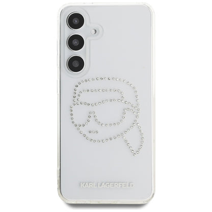 Deksel for Samsung Galaxy S25 S931, Karl Lagerfeld, IML Rhinestones Karl's Head, Gjennomsiktig