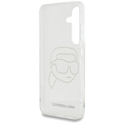 Deksel for Samsung Galaxy S25 S931, Karl Lagerfeld, IML Rhinestones Karl's Head, Gjennomsiktig