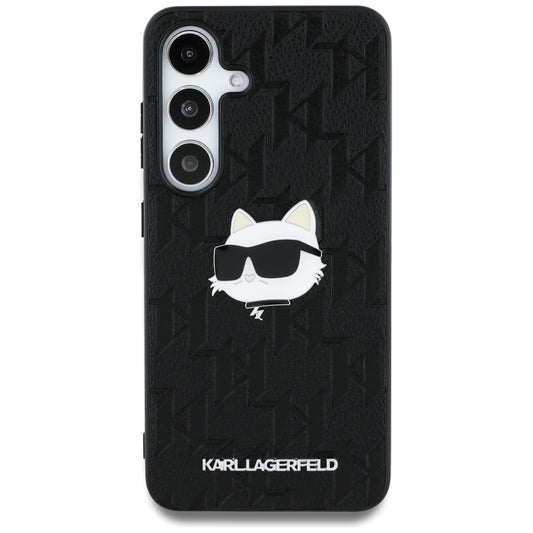Deksel for Samsung Galaxy S25 S931, Karl Lagerfeld, Monogram Choupette's Head, Svart