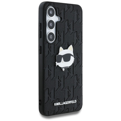 Deksel for Samsung Galaxy S25 S931, Karl Lagerfeld, Monogram Choupette's Head, Svart