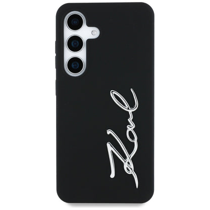 Deksel for Samsung Galaxy S25 S931, Karl Lagerfeld, Silicone Sign Metal Logo, Svart