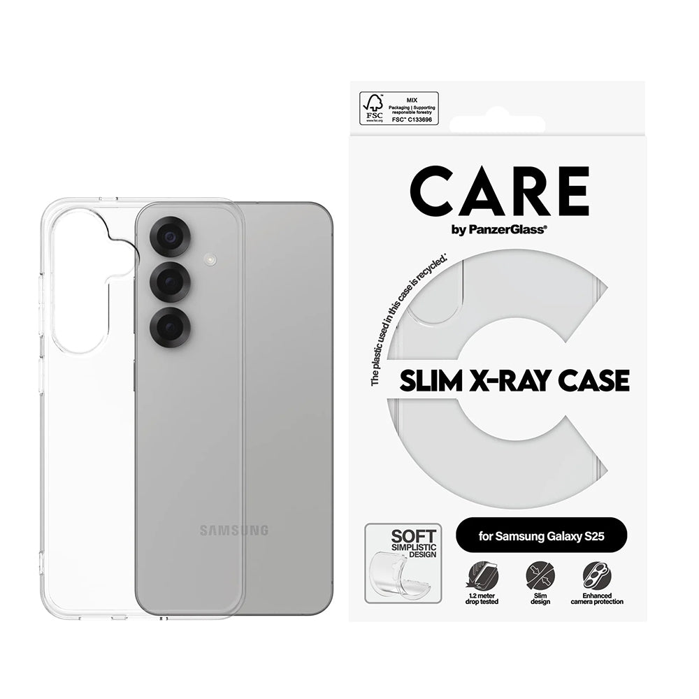 Deksel for Samsung Galaxy S25 S931, PanzerGlass, Motebevisst, Gjennomsiktig