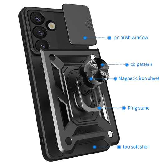 Deksel for Samsung Galaxy S25 S931, Techsuit, CamShield, Svart