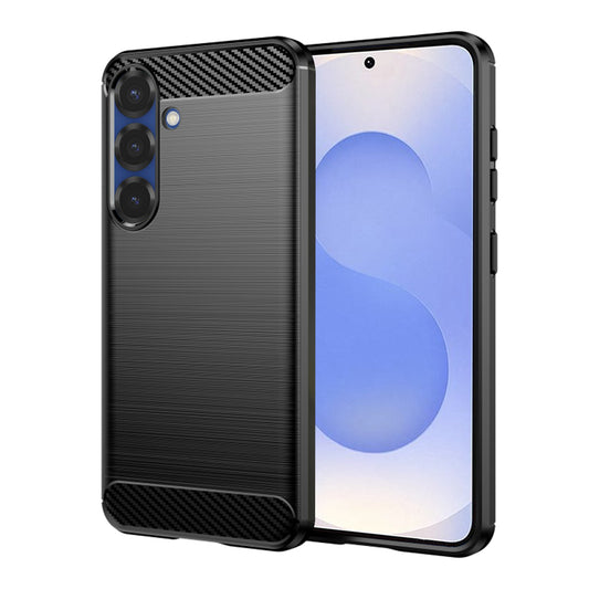 Deksel for Samsung Galaxy S25 S931, Techsuit, Karbon, Svart